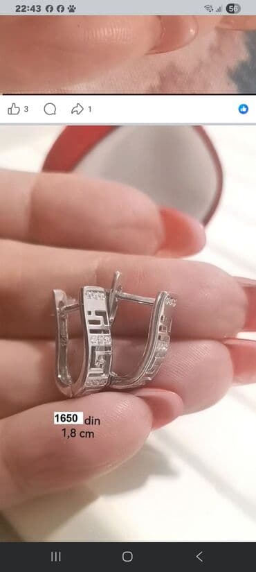 Ostali aksesoari: Srebrne minđuše – više modela, srebro 925. - Model 1: polukružne — 6