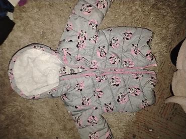 5.11 jakne: Dečija zimska jakna sa kapuljačom – Minnie Mouse motiv - Boja: siva — 2