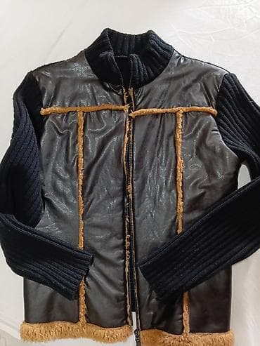 postava cincila: Ženska jakna od eko kože sa detaljima od veštačkog krzna + torbica — 10