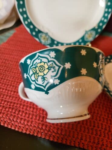 solje za caj: Set memacki porcelan Lettin 70te. Set perfektan. pozlata — 7