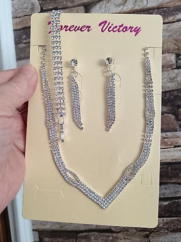 stitch narukvice: Srebrni set nakita sa cirkonima – elegantan komplet za posebne prilike — 3