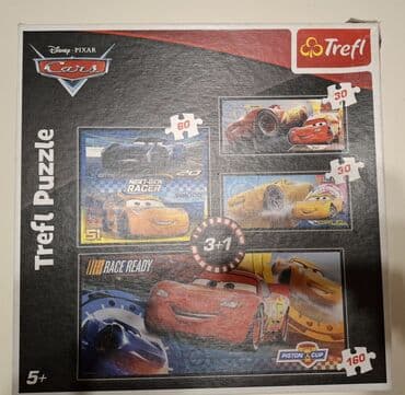 moj drugaric igracka: Cars pixar 3 u 1 original trefl puzle korišćene kao novo osim kutije — 1