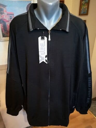 pantalone za punije: Novi muski duks sa kragnom u velikom broju Benx 5XL Crni. Turski — 1