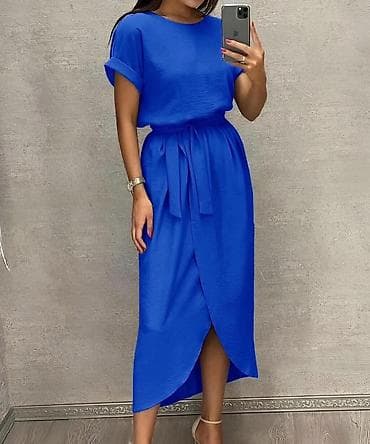 haljine crtezi: Midi haljina sa pojasom i preklopom Univerzalna veličina - Kroj — 2