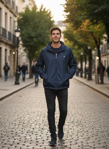 primark jakne: Šuškavac, L, Champion, bоја - Tamnoplava, Poliester — 1