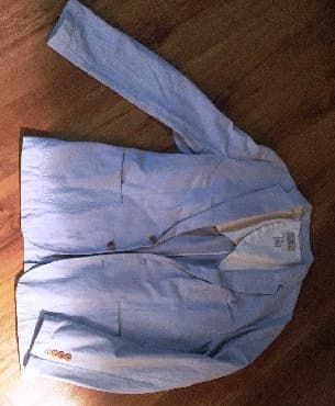 kais od jute: Moderan muški sako Scotch and soda, plave boje sa sitnim belim — 1