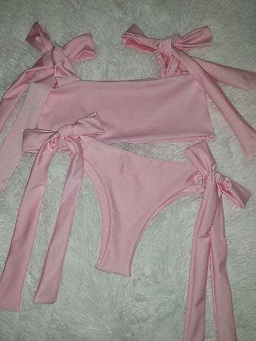 Men's Clothing: Dvodelni ženski kupaći kostim – pastelno ružičasti - Gornji deo — 2