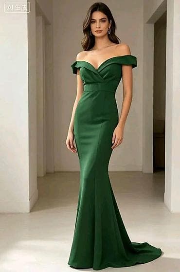 Haljine: Elegantna večernja haljina – model sirena sa spuštenim ramenima - — 2