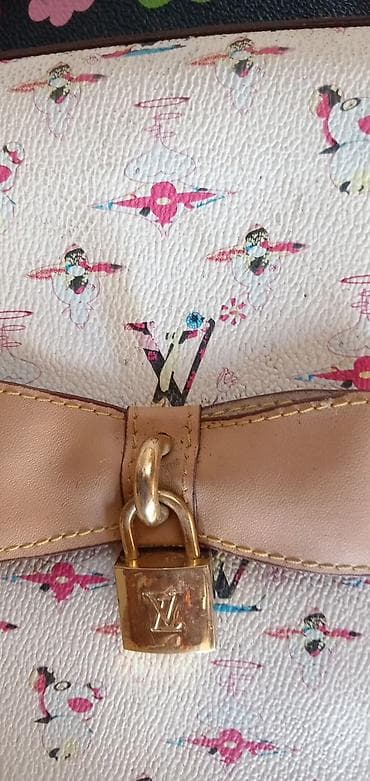 fashion m: LV Ženska torba sa ručkom – bele osnove sa šarenim printom i detaljima — 2
