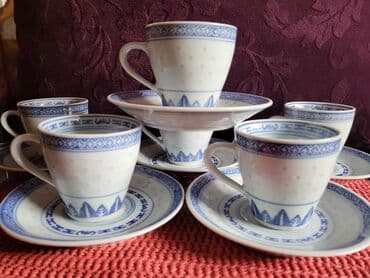 soljice za espresso lavazza: Soljice nove jing dezen pirincani porcelan iz 60,70ih godina — 2