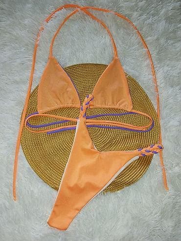 zlatibor mona: Ženski bikini komplet – narandžasto-lila - Model: trodelni izgled sa — 1