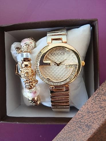Jewellery sets: GUCCI ženski set – ručni sat i narukvica u poklon-kutiji - Elegantni — 1