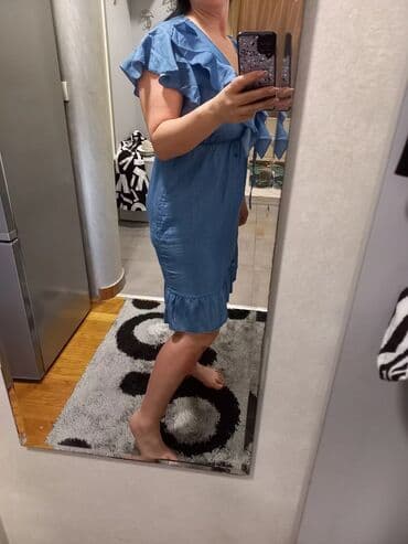haljine secene ispod grudi: XL (EU 42), color - Blue, Short sleeves — 2