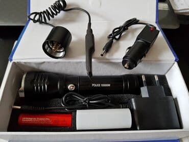 radio lampas: Lampa za lov Police 100000W komplet. Baterijska lampa koja ima — 4
