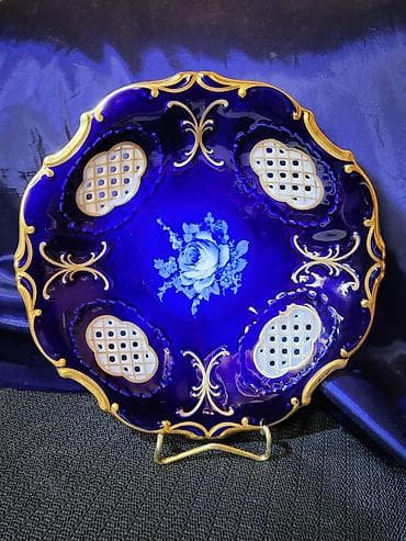 vinil ploce cena: Cinija kobalt cipkasti porcelan Pirkenhammer iz 90ih.godina. Ceska — 5