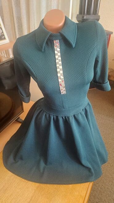 kozne helanke h m: XS (EU 34), color - Turquoise, Evening, Long sleeves — 1