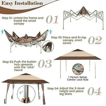 veliki suncobrani cena: Sklepivi baštenski paviljon 3, 9 x 3,9 m sa dvostrešnim krovom i — 2