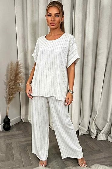 ✅Ženski komplet – široke pantalone i bluzica sa kratkim rukavima ✅2500 — 8