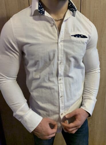 metro obuca muska: Armani Jeans-Original muska kosulja-bela boja-Slim Fit — 5