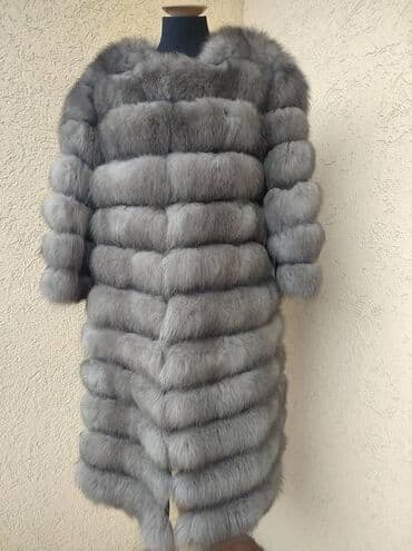 Fur coats: L, With lining, Arctic fox, color - Grey — 4
