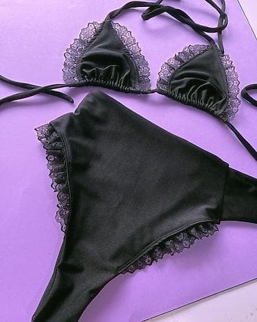 cipele ccc: Dvodelni crni bikini sa čipkom - Gornji dio: trouglasti bikini top na — 1