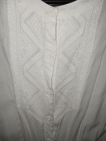 jednodelne pidzame h m: L (EU 40), Viscose, Embroidery, color - White — 2