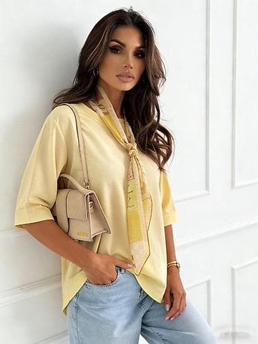 Muška obuća: 💫Ženska oversized majica s kratkim rukavima + svilena marama
✅2000 din — 4