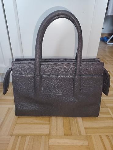 torbe za put: Regina Schrecker kožna torba – tamnosiva/ugljen siva - Materijal — 2