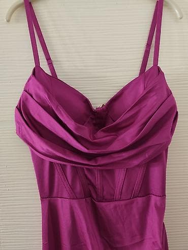 sandale sa cirkonima: Duga elegantna haljina u boji fuksije NOVO - Model: duga večernja/ — 3