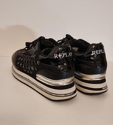 diesel patike: Replay ženske patike – crne, ukrašene nitnama - Model: Replay sneaker — 4