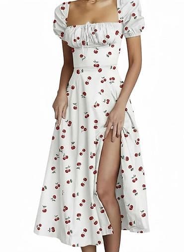 lv patike zenske: Romantična midi/maksi letnja haljina s cvetnim printom - Kroj: struk — 5