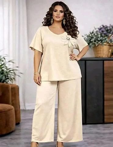 vogeli kompleti zenski: Dvodijelni ženski komplet – plus size - Gornji dio: bluzica sa — 4