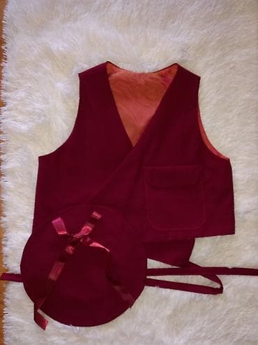 helanke sa trakama za stopala: Komplet prsluk i kapa – bordo boja - Elegantni komplet sastavljen od — 2