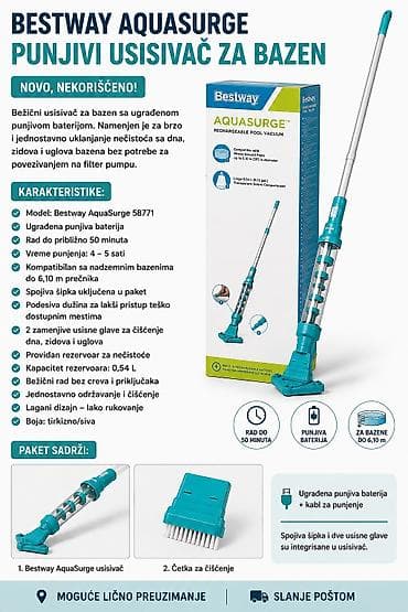 svrdlo cepac za drva: ✅ BESTWAY AQUASURGE ŠTAPNI PUNJIVI USISIVAČ ZA BAZEN ✅ Novo — 9