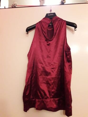 pantalone bez kaisa: M (EU 38), Satin, Single-colored, color - Burgundy — 2