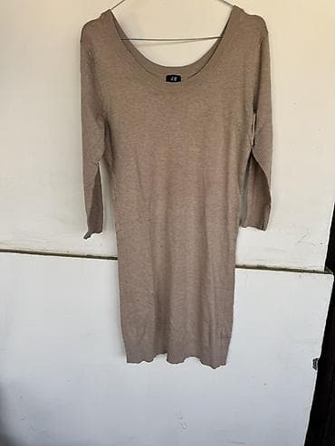 clockhouse c: H&M pletena haljina/tunika u boji taupe (svetlo braon). - Model — 1