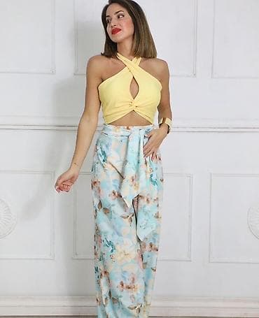pantalone za devojke: Široke palazzo pantalone sa efektom suknje – više dezena 1550 din S M — 4