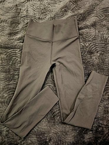 helanke za punije: Ženske helanke za trening/jogu u sivo‑maslinastoj boji. S vel, kao — 1