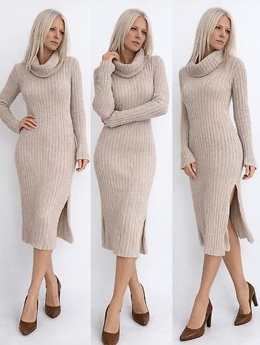 Pletena haljina sa rol-kragnom - Kroj: uska silueta koja prati liniju — 1