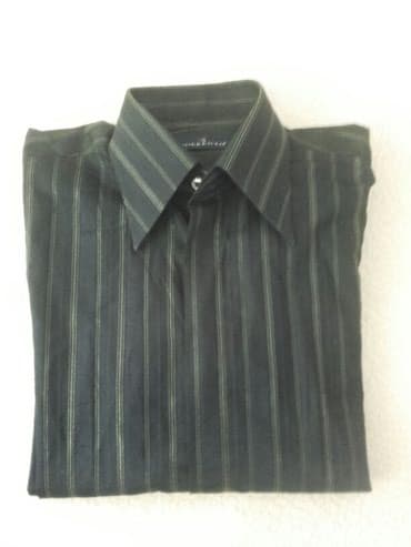 crne pantalone i bela kosulja: SORRENTO svečana košulja pamuk 100% sjajne niti zlatne na crnoj — 1