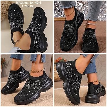 fila patike cena: Mrežaste ženske patike – slip-on model - Boje: bela i crna - Ukras — 5