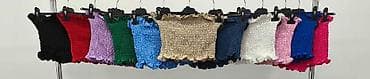 crop top pepco: Crop top bez bretela – nabrani (smocked) bandeau kroj. - Materijal — 7