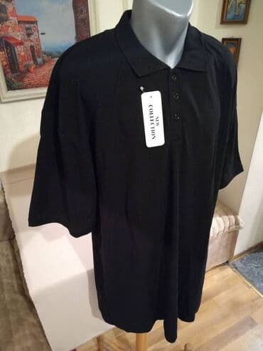 trikotazne pantalone: Nova muska pamucna majica sa kragnom Elephant Crna 6XL. Vrlo dobra — 3