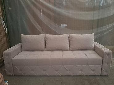 trilord namestaj: Trosed/sofa sa dekorativnim prošivom i jastucima - Moderan, boxy — 5