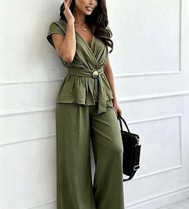 kupi lil solid 2.0 crna gora: Damski komplet – bluza i pantalone širokih nogavica. - Gornji deo — 2