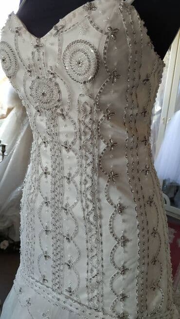 Wedding Clothes: Venčanica snežno bele boje sa bratelema, srcolikog izreza dekoltea — 3