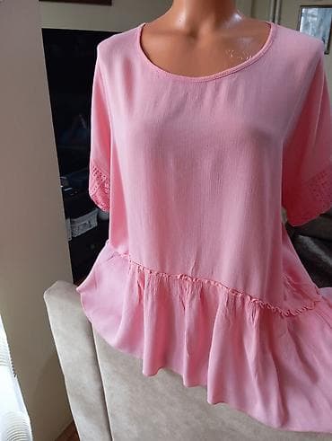 yellow cab cipele: Ružičasta ženska bluza sa volanom.Amibo bluzapoluobim 64 cm,duzina — 3