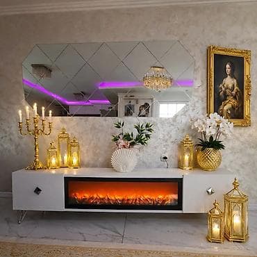 ikea ormarići i komode: TV komoda sa ugrađenim električnim kaminom i LED ambijentalnim — 6