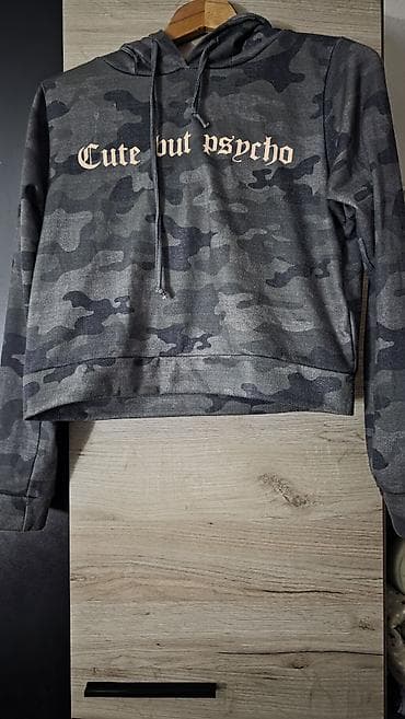 helanke likra: Ženska cropped dukserica s kapuljačom – kamuflažni dezen - — 2