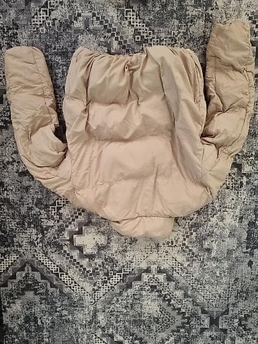 Sweatpants: Bež puf jakna sa kapuljačom - Topla, punjena puf jakna u bež/peščanoj — 5